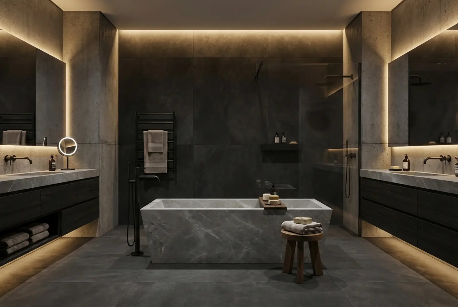 Superficie de Silestone gris oscuro mate con acabado Suede en ambiente industrial