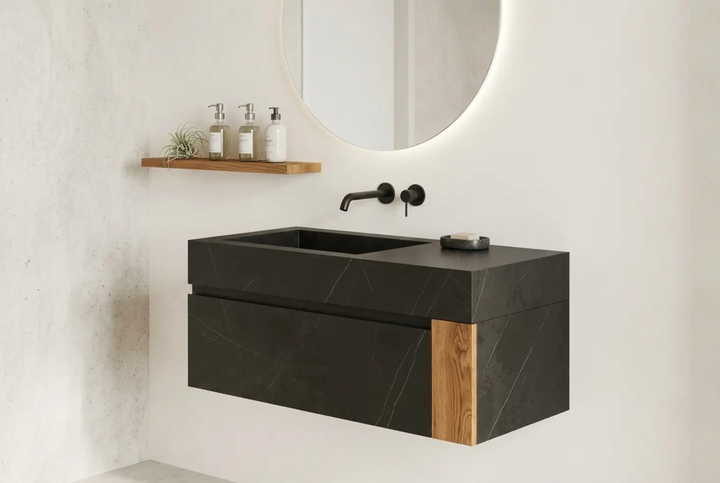 Mueble de baño suspendido con diseño moderno y minimalista